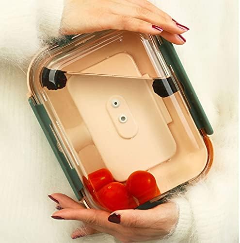 Стъклени Съдове за съхранение на хранителни продукти FUUIE Lunch Box с капак за Кухня, двоен печат, липса на