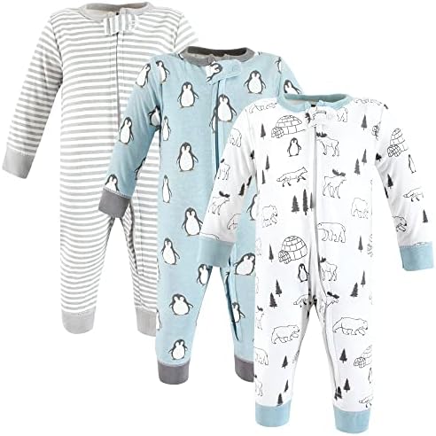 Hudson Baby Унисекс, Детски Памук сън и игра, Penguin, 3-6 месеца