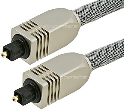 Цифров Оптичен аудио кабел Monoprice Premium S/PDIF (Toslink) - Сребристо - 3 Метра | Сверхпрочная обвивка на
