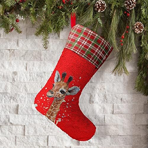 Коледни Празници Чорапи с Пайети във формата на Жираф, Обръщане на Магически Състав, което променя Цвета си,