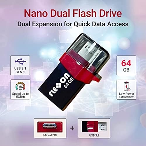 Флаш памет Nano Dual OTG | USB тип A и Micro USB | 64 GB 128 GB | Flexxon (128 GB)