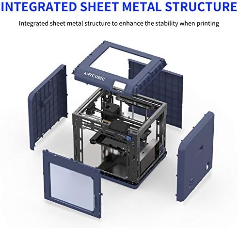 3D принтер ANYCUBIC, обновен метален FDM 3D принтер 4Max Pro 2.0, напълно затворен, с TFT сензорен екран, сверхшумный,