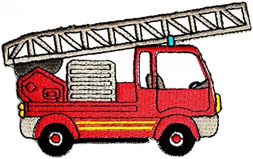 Kleenplus 3 бр. Червен камион спасителна карикатура железни ивици с бродиран лого на марката за дрехи, дънки,