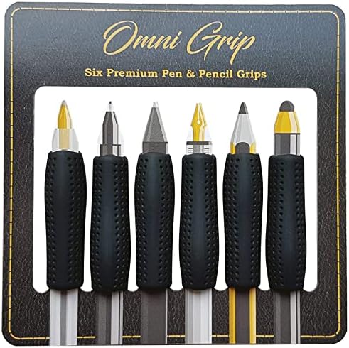 Хромирани черешова дръжка Omni Grip, 6 опаковки с удобни дръжки за писалки и моливи