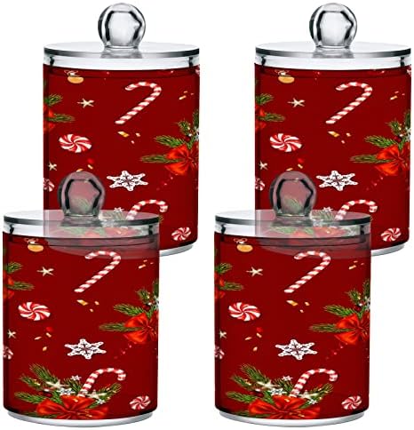 ALAZA 2 Опаковки Qtip Притежателя на Диспенсер на Зимния Празничен Коледен Органайзер за Баня Кутийки за Памучни