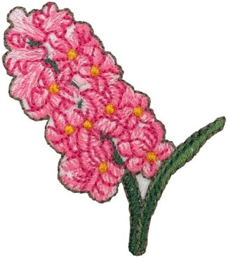 Нашивка с аппликацией под формата на розов зюмбюл - Цветя, Съцветие, Иконата за градинарство 2 (Гали), Бродирана