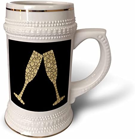Триизмерно Бляскавите Изображение Златни Чаши със скъпоценни камъни За шампанско - Чаша за стейна на 22 унция