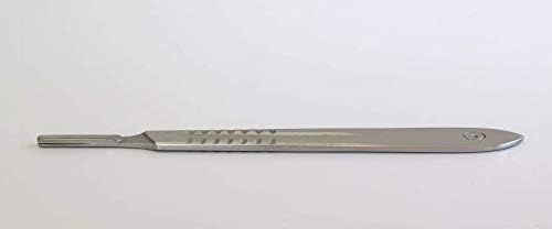 Дръжка за скалпел от неръждаема стомана Tredoni № 4 - Плосък Ладонная ръкохватка, стерилизуемая (№ 4)