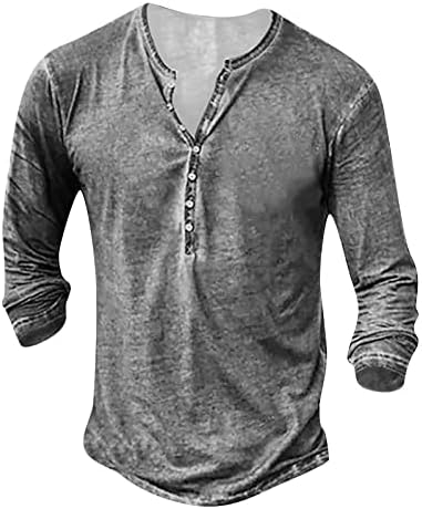 WENKOMG1 Мъжка Тениска с къс ръкав, Реколта Лятна риза Хенли, Модерни Ежедневни Блузи, Готическата Hoody С V-образно