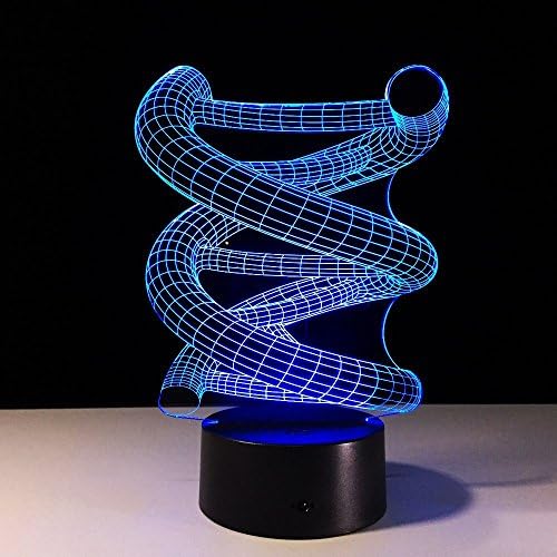 Deerbird® 3D Спирала на ДНК, Визуална Оптична илюзия Цветни led Сензорен Прекъсвач Настолна Лампа нощна светлина