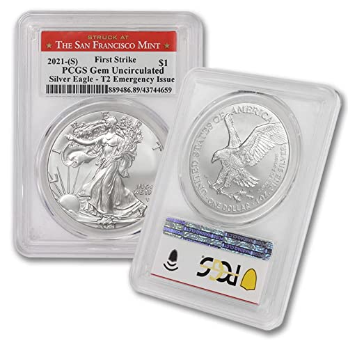 2021 Комплект (2) монети американски сребърен орел с тегло 1 унция, да не търгуват (тип 1 и тип 2 - на Първия
