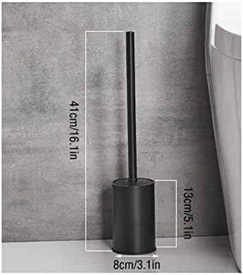 Четка за тоалетна GUOJM Четка за тоалетна от неръждаема стомана с основа и капак Модел от пода до тавана Удобна