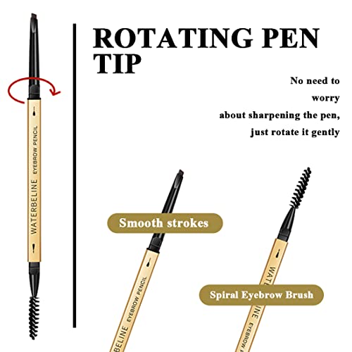 3 Различни молив за вежди, лесно създават естествени вежди, трайни, 4 в 1: Молив за вежди * 3; Пискюл за вежди