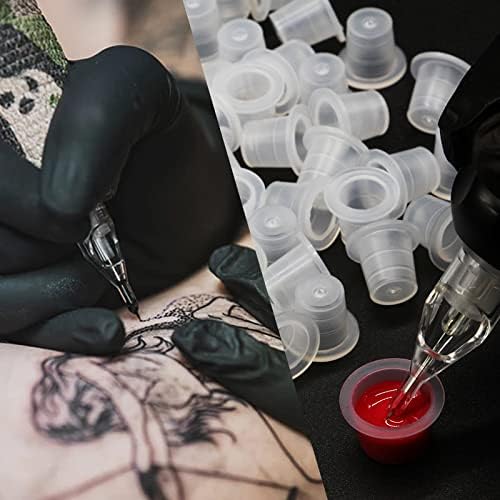 Rayyl Капачки за мастило за татуировки Чаша 500 бр. Висококачествени Капачки за мастило за Татуировки Бяла Пластмаса