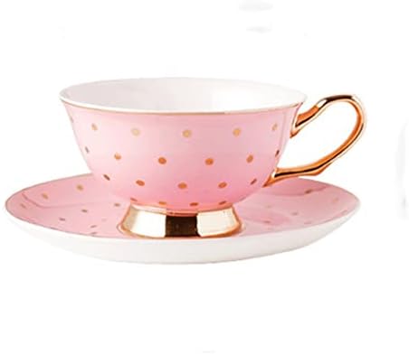 GENIGW Розови Керамични Чашата за Кафе с Блюдцем, Определени за Следобеден Чай, Чаша Черен Чай, Чаша с Блюдцем
