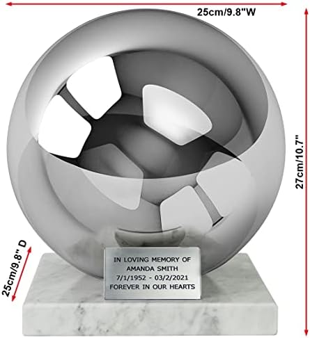 Урна-Съдружник XL от неръждаема стомана, Урна за двама възрастни, Голяма Урна-Сфера от неръждаема стомана (Само