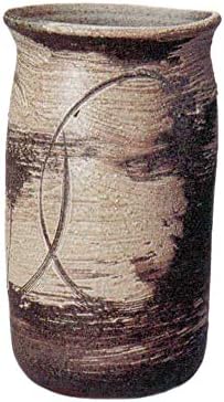 ヤマ庄陶器 Пещ за печене на съдове Шигараки, Поставка за чадъри с бяла четка, 約奥24,5 ×幅21,5 ×高43,0 см, тъмно-кафяв