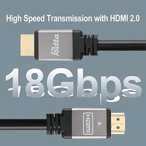 Кабел Postta HDMI (25 фута) HDMI V 2.0 С поддръжка на 4K 2160P, 1080P, 3D, за връщане на звука и Ethernet -