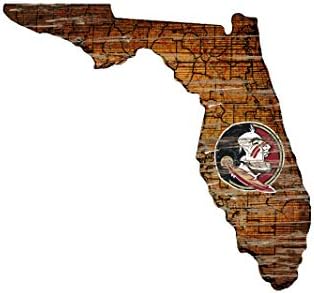 Фен Creations NCAA Florida State Seminoles Унисекс Мини Пътна карта на щата Флорида Държавен Знак, Цвят на екип,
