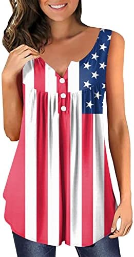 На 4 юли, Туники за Жени, Тениски с Флага на САЩ, Скрывающие Корема, Ризи, Летни Ежедневни Блузи с Къс Ръкав