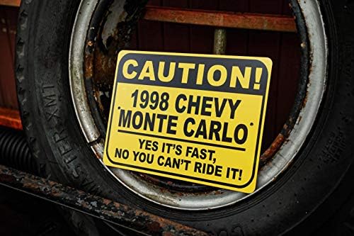 1998 98 Знак бърз автомобил CHEVY MONTE CARLO Внимателно, Монте КАРЛО, Метален Знак Новост, Стена Декор на Пещерата