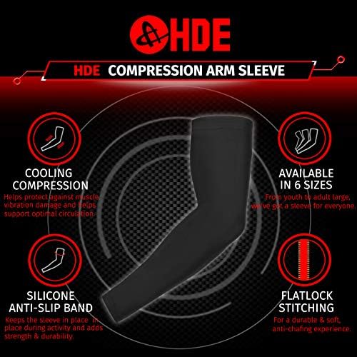 Ръкави HDE за мъже и жени, компрессионный ръкав, със защита от ултравиолетови лъчи за баскетбол, бейзбол, футбол
