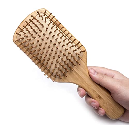Комплект дървени гребени и гребен от естествен бамбук за разнищване на косата-Унисекс, За всички типове коса,