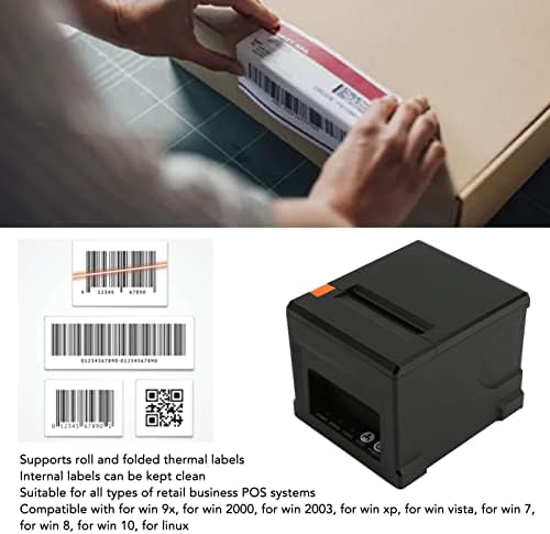 Термотрансферен Печат GOWENIC, 300 мм/сек. 80 мм ABS Преносим USB Термопринтер Настолни чековых етикети за Логистични