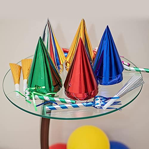 WOPPLXY 100 бр различни цветове Шапки за парти във формата на Конус, Метални Шапки за Парти в чест на Деня на