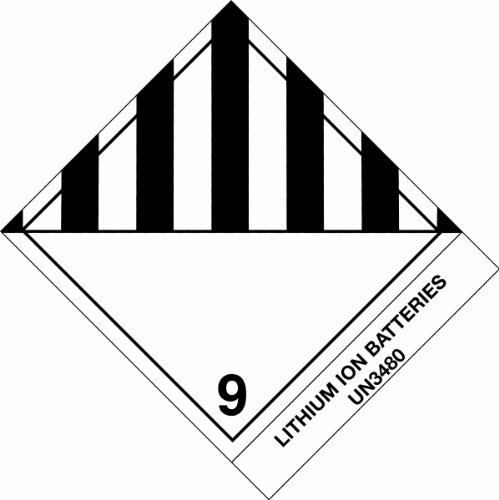 4 x 4 3/4 - Етикет с надпис на Литиево-йонни батерии