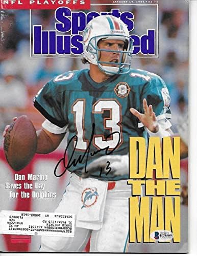 Дан Марино с автограф Маями Делфините Dan The Man Sports Illustrated 1/14/91 Удостоверяване Бекет - Списания