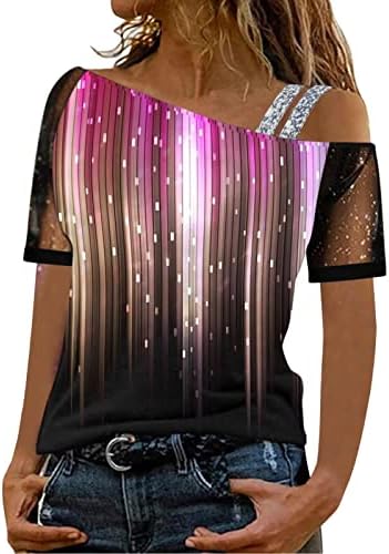 Блуза, Тениска за Жени Лято Есен С Къс Ръкав 2023 в памучна Блуза с Открити Рамене OL OL