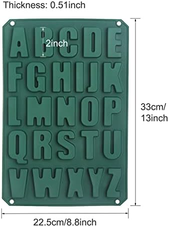 3 Опаковки Силиконови форми с по-големи букви и цифри, Комплекти форми за печене, Лесно Произведени, Шоколадова