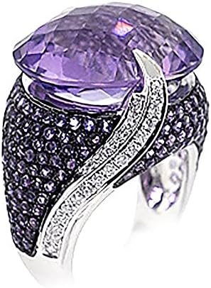 2023 Нов Класически Женски пръстен Circon Напълно Виолетовия Цвят, Пръстен 610, Пръстени Меден Размер, Стръмни