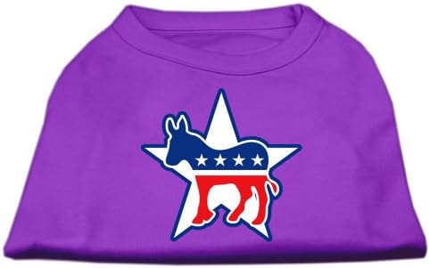 Mirage Pet Products 10-Инчов Тениска с Трафаретным принтом Democrat за домашни любимци, Малка, Лилава