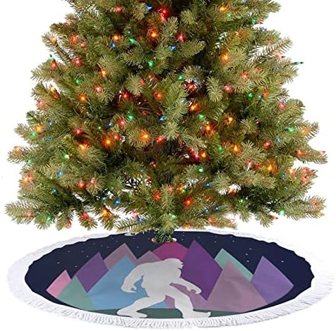 Многоцветен Горски Снежен Човек Снежен Човек, Коледна Елха Мат Пола Дърво Базовата Кутията с Пискюли за Празнични
