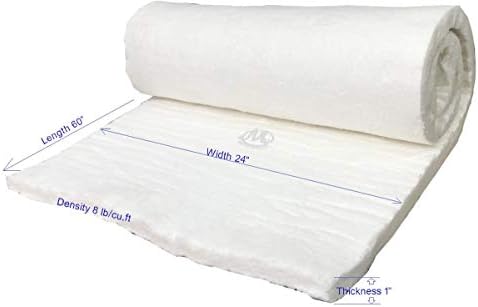 Изолация Одеяла от керамични влакна CeraTex Повишена плътност 8 1 x 24 x 60, висока температура на Изолацията