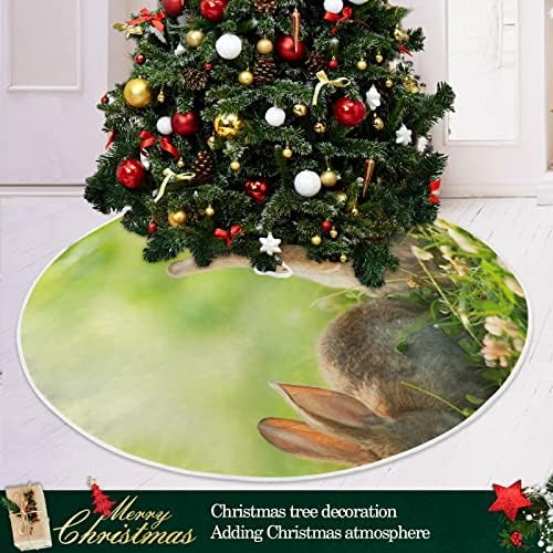Сладки Великденски Зайци Пола за Коледно 36 инча Начало Декор за Коледно Пола Подложка за Коледна Украса Вечерни