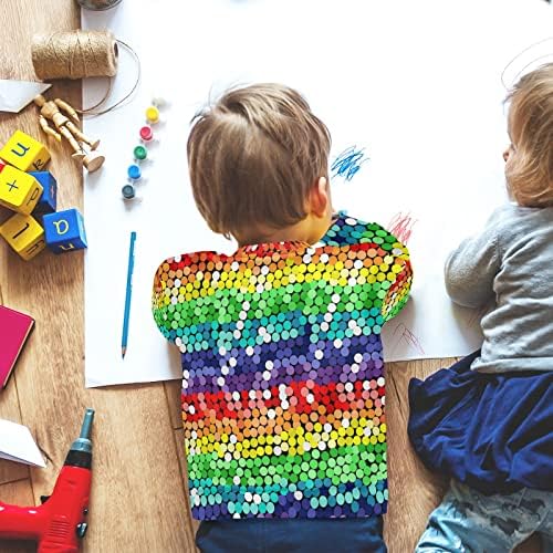 Plaaee Детска Руното Hoody с кръгло деколте и дълъг Ръкав, Пуловер, Топ, за Момчета или Момичета, с Преливащи се цветове Блясък, Пайети, от 4 години