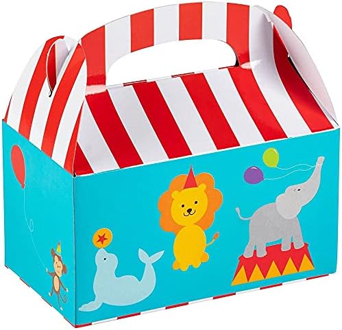 Кутии за предложения BLUE PANDA - Хартиени Кутии за партита на 24 опаковки, Кутии за подаръци в цирковом карнавальном