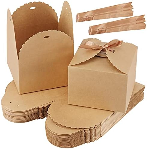 SEUNMUK 30 Опаковки, Бели Кутии Подарък размер на 4,7 x 4,7 x 3,5 Инча с Капак, Елегантни Кутии Подарък от крафт-хартия