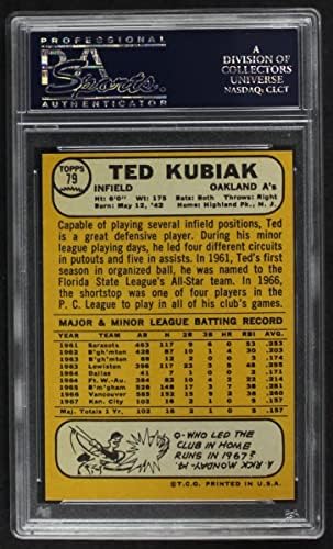 1968 Topps 79 Тед Кубиак Оукланд Атлетикс (Бейзболна картичка) PSA PSA 8.00 Лека атлетика