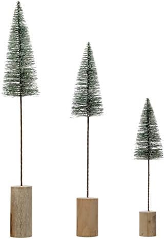 Креативен кооперация 5-3/4 x Кръг 37-3/4 H От изкуствено Дърво с тапицерия от сняг и с дървена основа, Зелени Фигурки, Мулти