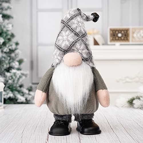 GMOEGEFT Коледно Плюшено Джудже, който пее и Танцуващ Дядо коледа, Декорации за дома в скандинавски стил Tomte,