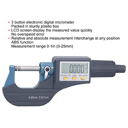 Цифров микрометър с резолюция от 0,00005 инча /0,001 мм, Професионален Инструмент за измерване на дебелината