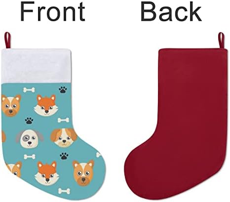 Cartoony Коледни Чорапи с малко Куче и Кост, Коледни Чорапи, Чанта За Дома, Семеен Коледен Декор