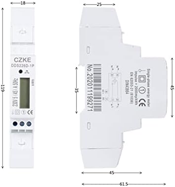 SNKB DDS226D-1P LCD дисплей 220 230 240 v Монофазен брояч на енергия на Din-шина 5 (25) A 5 (30) A 5(45) A Променлив ток