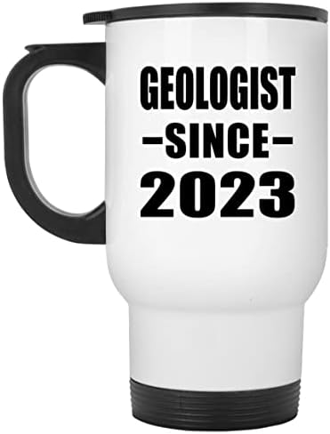 Designsify Геолог С 2023 г., Бяла Пътна 14 унция Чаша От Неръждаема Стомана, Изолиран Чаша, Подаръци за Рожден