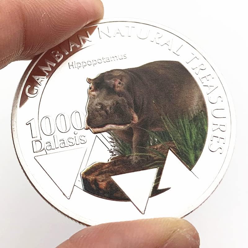 Африкански Гамбийский Орангутан, Длиннохвостая червена Маймуна, сребърно покритие Рисувана Медал, Монета С Животни,