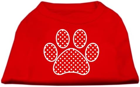 Тениска за кучета с шарени Лапи в червената швейцарската точка, Червена XL (16)
